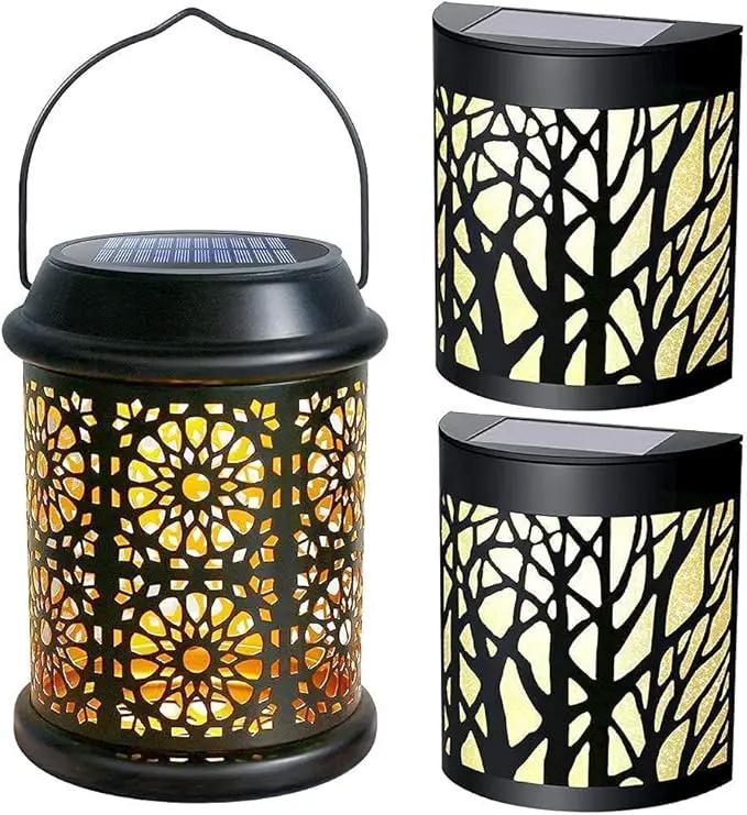 DenicMic Solar Lantern 1 Pack + Wall Lights 2 Pack by GreenHaven Gardens