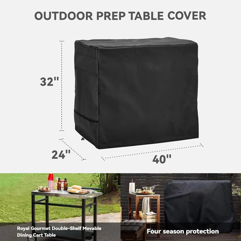 Outdoor Dining Cart Cover - Heavy Duty Waterproof Cover for Royal Gourmet Cart Flattop Worktable PC3401S & PC3401B, Compatible with 40 inch Outdoor Utility Cart by GreenHaven Gardens