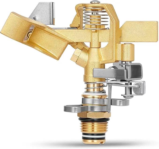 1/2 Inch Brass Sprinklers Head,Heavy Duty Water Sprinkler for Yard with 360 Degree Large Area Coverage Irrigation, Adjustable Impact Sprinklers Head Nozzle for Grass Patio Garden Irrigation by GreenHaven Gardens