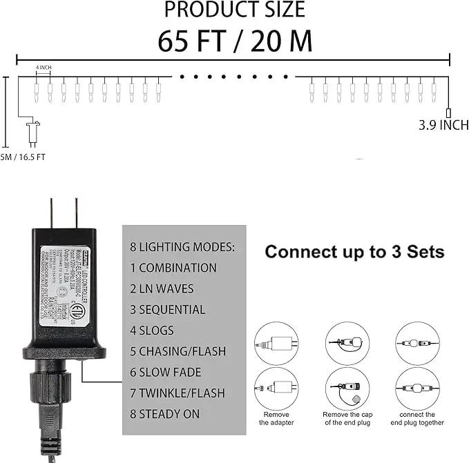 Dazzle Bright 200 LED Halloween Mini String Lights, 65FT Connectable Waterproof Plug in with 8 Modes Lights for Indoor Outdoor Patio Garden Party Decorations (2 Pack) by GreenHaven Gardens