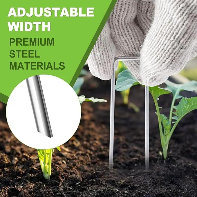 30 Pcs Galvanized Landscape Staples Metal Garden Stakes Heavy Duty for Ground Cover, U-Shaped Pins Yard Stakes Weed Barrier Fabric, Garden Hose, Drip Irrigation, 1 inch*(6+4 inch) by GreenHaven Gardens
