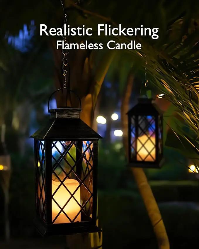Homemory Solar Lanterns Outdoor Waterproof Hanging with Flickering Flameless Candles, 2 Pack Garden Outdoor Lantern Decorative for Patio Front Porch Backyard Balcony Cabin Outside (Bronze) by GreenHaven Gardens