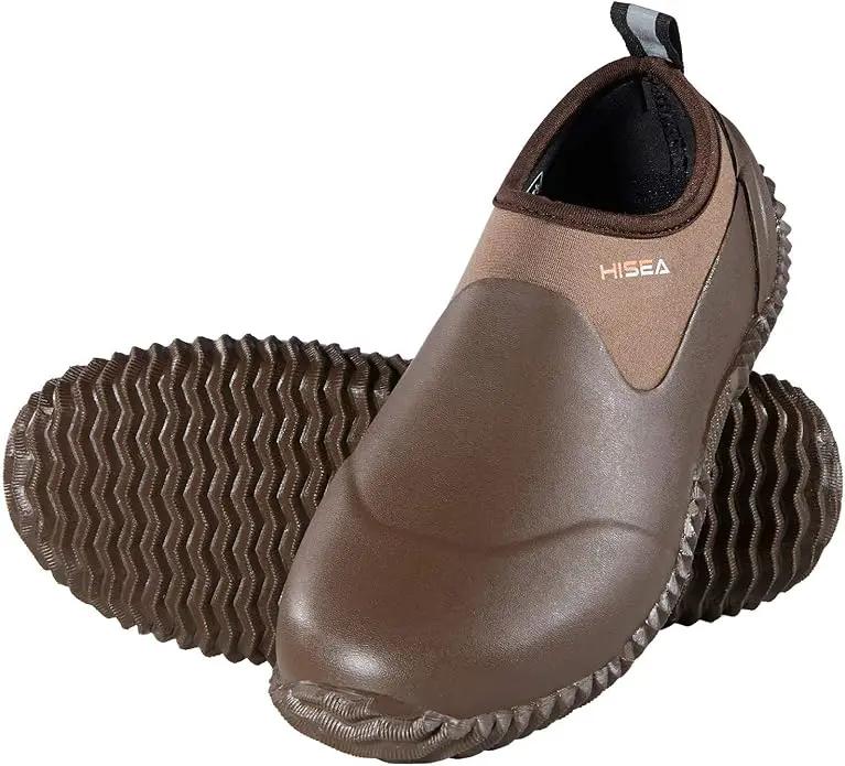 HISEA Unisex Waterproof Garden Shoes, Men's Rubber Rain Boots Women's Ankle Rain Shoes Neoprene Camp Booties Outdoor Slip-On Footwear for Gardening, Farming, Camping, Car Wash, Lawn Care and Yard Work by GreenHaven Gardens