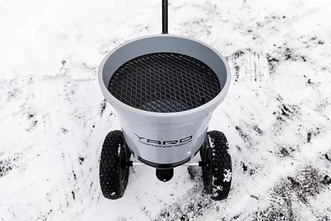 Yard Commander - Commercial 50 LB Walk-Behind Push Broadcast Spreader - 10-12 Foot Spread - Fertilizer, Salt & Grass Seed - Clog Free Design - Fully Enclosed Gear Box - Adjustable Drop Rate by GreenHaven Gardens