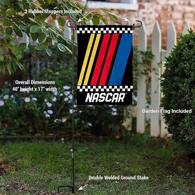 WinCraft NASCAR Garden Flag and Flagpole Mount by GreenHaven Gardens