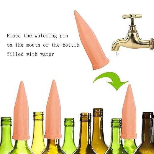 10 Pcs Clay Self Watering Planter Insert Self Watering Spikes Vacation Plant Watering Devices Used in Holidays by GreenHaven Gardens