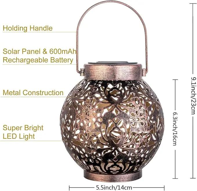 2 Pack Outdoor Solar Hanging Lantern Light LED Decorative Christmas Light for Garden Patio Courtyard Lawn and Tabletop with Hollowed-Out Design. Unique Gardening Gifts for Women. by GreenHaven Gardens