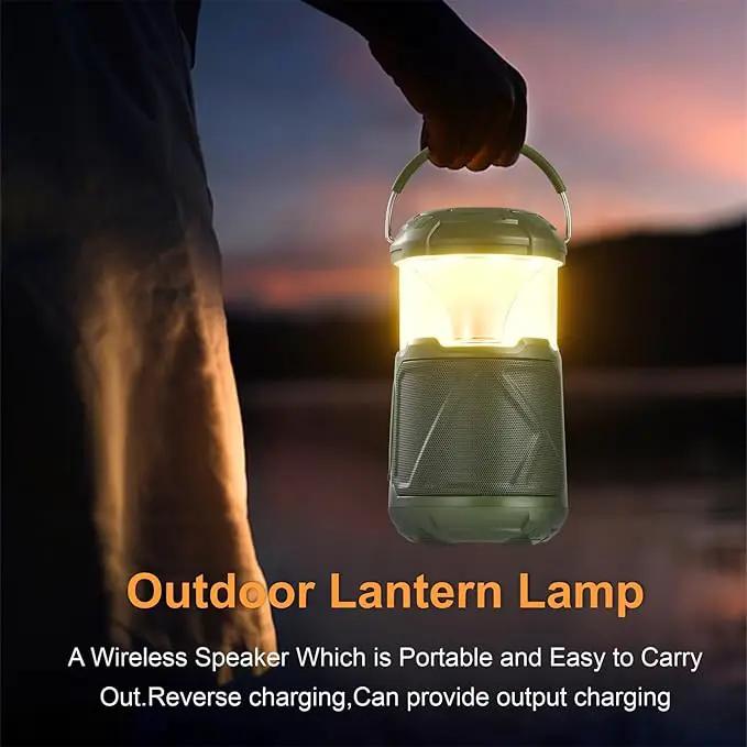 Outdoor Lantern Portable Bluetooth Speaker: IPX6 Waterproof Wireless Speaker with LED Light for Camping Patio Yard Party Hiking Gift for Men Women Father by GreenHaven Gardens