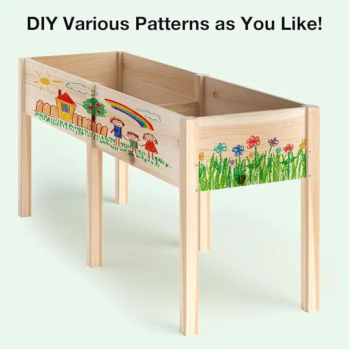 MIXC Wooden Raised Garden Bed with Legs, 72”L X 23”W, Elevated Reinforced Large Planter Box for Vegetable Flower Herb Outdoors by GreenHaven Gardens