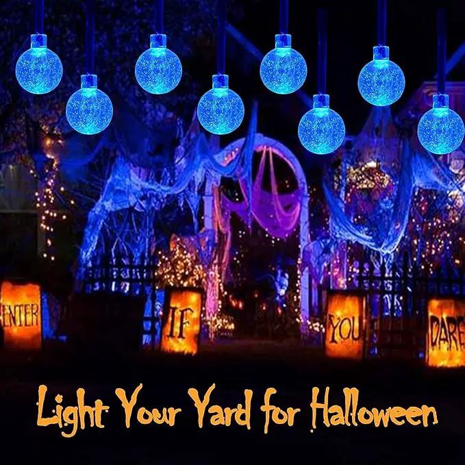 Blue 2-Pack 100 LED 64FT Crystal Globe Solar Christmas Lights, Outdoor Waterproof Solar String Lights with 8 Lighting Modes, Solar Outdoor Decorations for Tree Garden Patio Party Wedding Christmas by GreenHaven Gardens