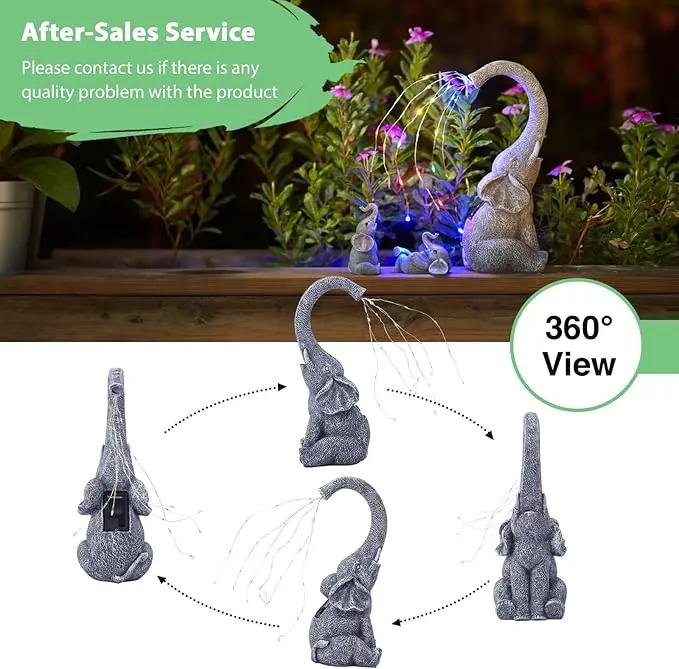 Goodeco Garden Elephant Statue Outdoor - Solar Watering Lights, Perfect for Yard, Patio, and Pathway Decor - Ideal Gardening Gifts by GreenHaven Gardens