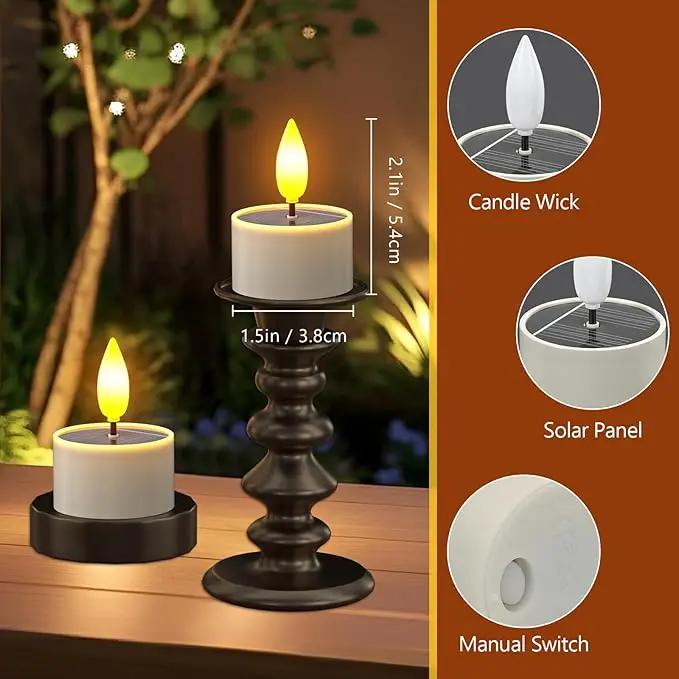PChero 12 Pack Solar Tea Lights Outdoor Waterproof, Small Solar Lights with Dusk to Dawn Sensor, LED Tealight Candles for Lantern Garden Camping Outside Patio Home Decor,1.5" x 2.1" by GreenHaven Gardens