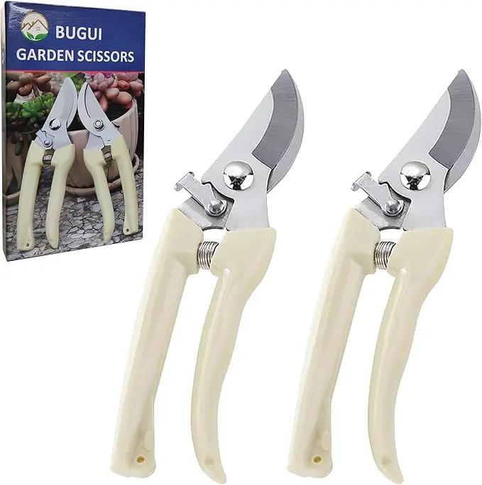 BUGUI Bypass Garden Pruning Shears - 2 Pack, Ultra Lightweight Hand Pruners Make Cut Smooth & Clean, Professional Gardening Scissors for Cutting Live Flowers, Plants, Light Branches by GreenHaven Gardens