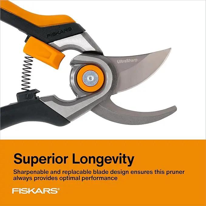 Fiskars Bypass Pruning Shears, 1-Inch Cut Capacity Softgrip Pruner, Forged Steel Replaceable Blade Stays Sharp Through Heavy Use with Rust Resistant, Low-Friction Coating by GreenHaven Gardens