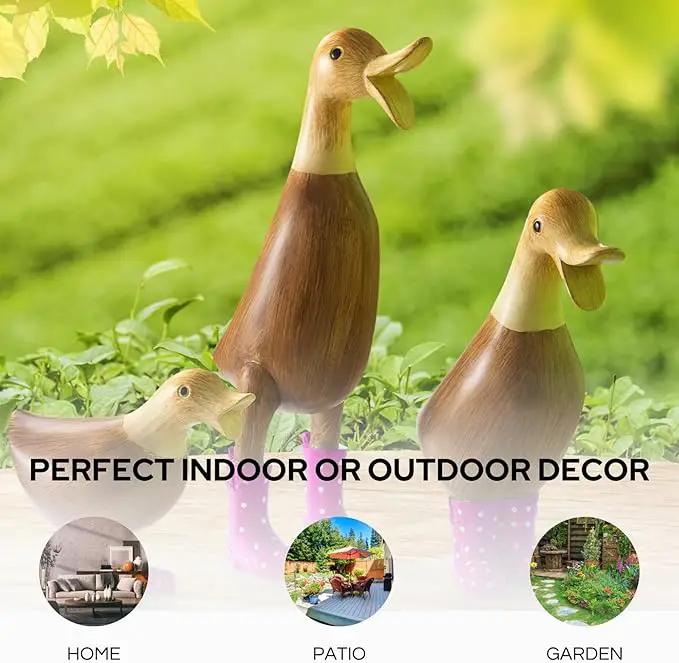 GUTE Duck Yard Decorations Yard Art Garden Puddle Ducks with Pink Spotted Wellies Boots, Valentine's Day Yard Statues, Duck Figurine Statue - Waterproof Indoor & Outdoor Lawn Ornament by GreenHaven Gardens