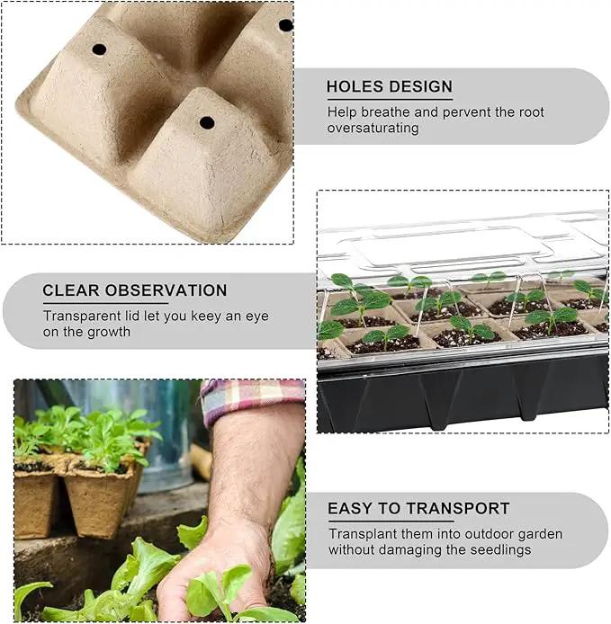 Aodaer 193 Pack Seed Starter Kit Including Seed Starter Tray Peat Pots for Seedlings with Plant Labels, Tool, Plastic Growing Trays Germination Tray Paper Seedling Cups for Indoor Outdoor Garden by GreenHaven Gardens