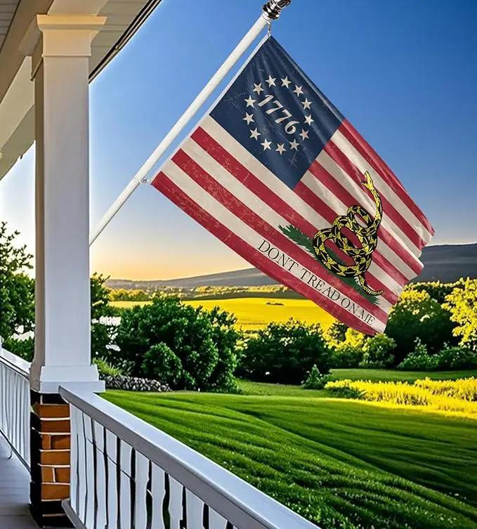 Don't Tread On Me Flag 1776 Flag 3x5 Ft Retro American Flag Polyester Double Sided Mirror Printing Outdoor House Patriotic Banner Decorate by GreenHaven Gardens