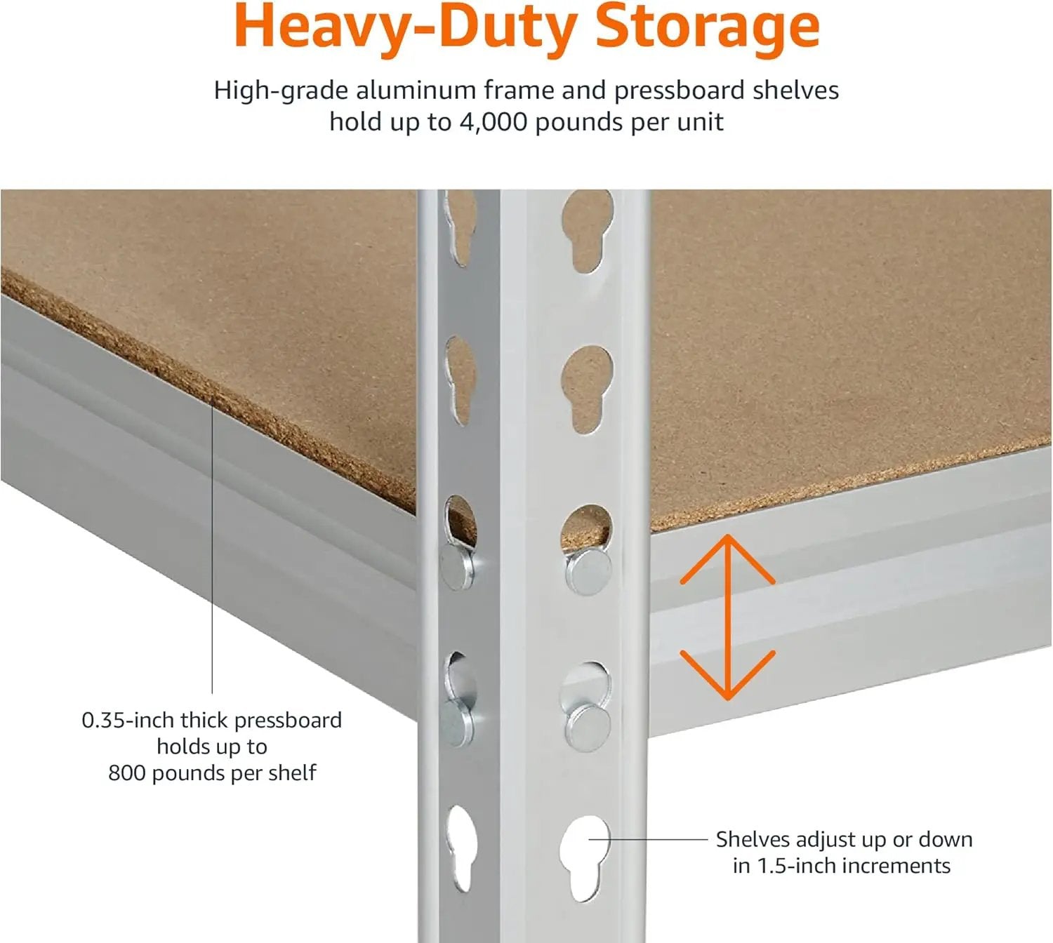 Amazon Basics 5 tier, Medium Duty Storage Shelving Double Post Press Board Shelf, Aluminum, 48 x 18 x 72 by GreenHaven Gardens