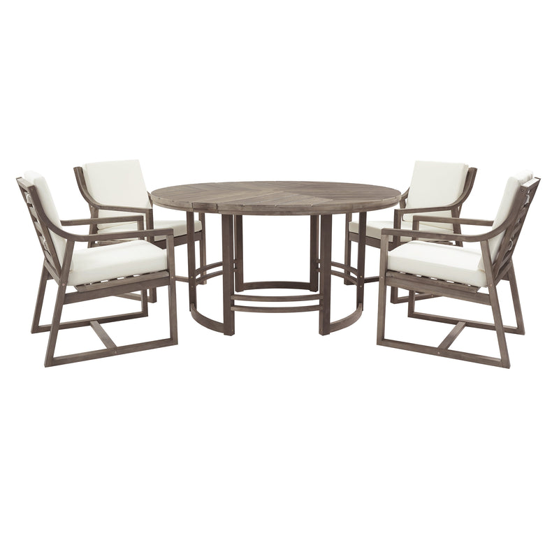 Outdoor Dining Set 5-Piece Patio Table and Chairs with Umbrella Hole by HouseOfZazla