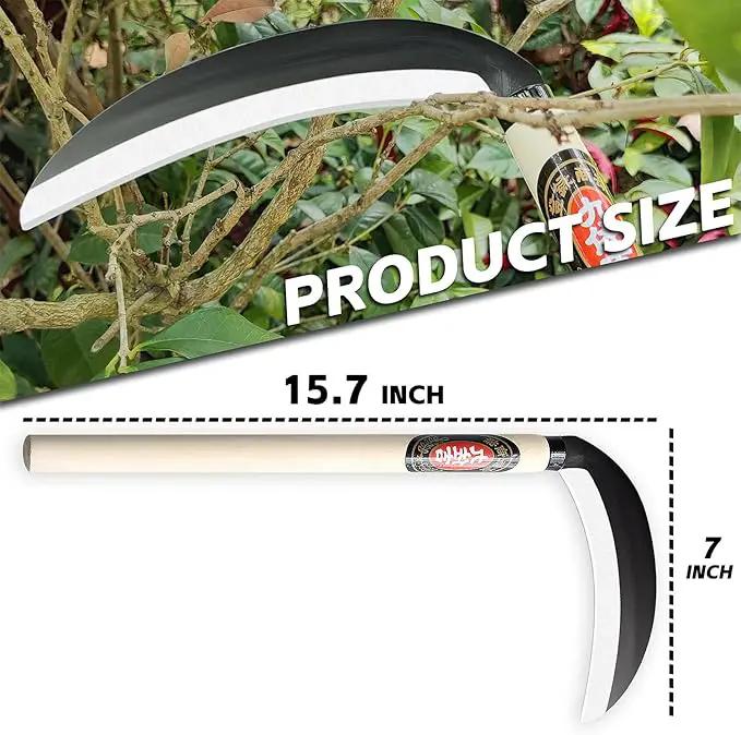 Japanese Weeding Sickle Garden Tool - Garden Hand Weeder Sickle Tool,Scythe Tool for Gardening,Manual Grass Sickle Carbon Steel Blade Cutter Gardening Quick Work (Weeding Sickle) by GreenHaven Gardens