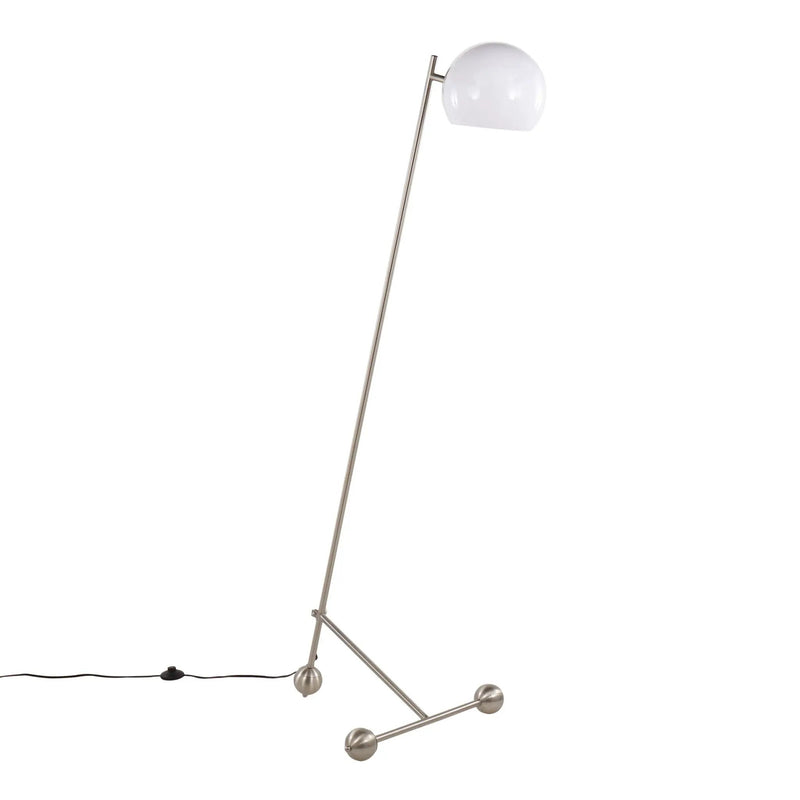 Eileen - Contemporary Floor Lamp - Nickel / White by HouseOfZazla