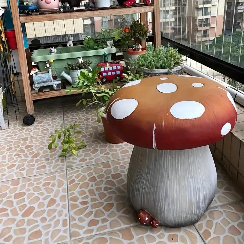 13.4' Oversized Mushroom Statue Stool by HouseOfZazla