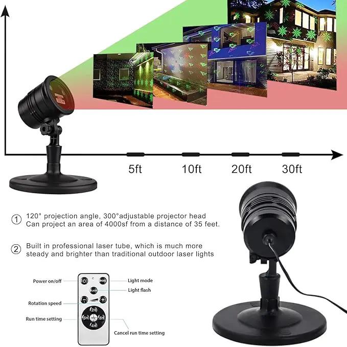 Christmas Laser Lights Outdoors Decoration Projector Light Waterproof LED Star Show for Xmas Decor House Home Yard Garden Patio Wall Indoor, Red and Green with Wireless Remote by GreenHaven Gardens