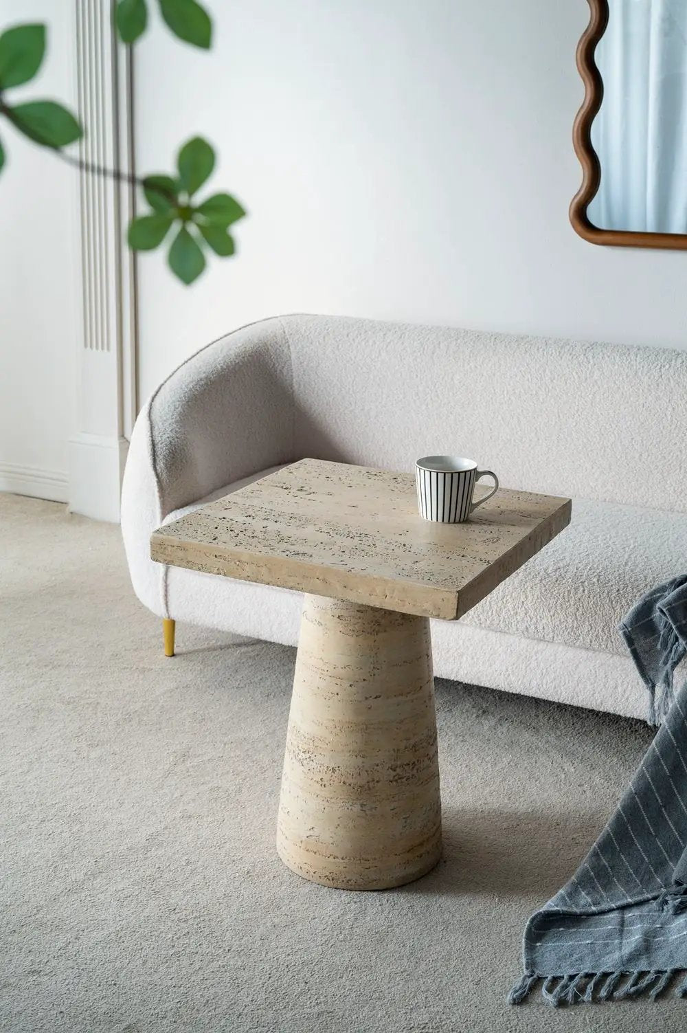 Square Side Table With Pedestal Base by Unique Piece Furniture
