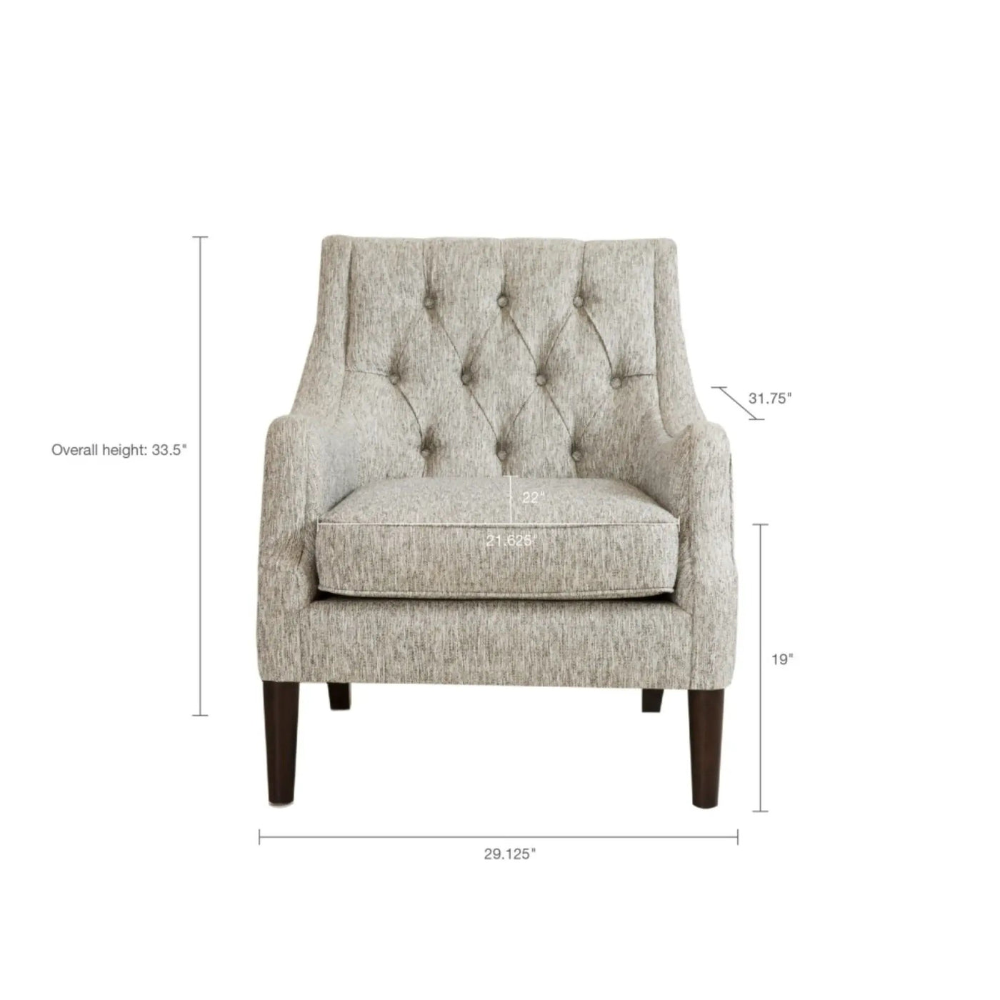 Button Tufted Accent Chair Vintage Style by Unique Piece Furniture