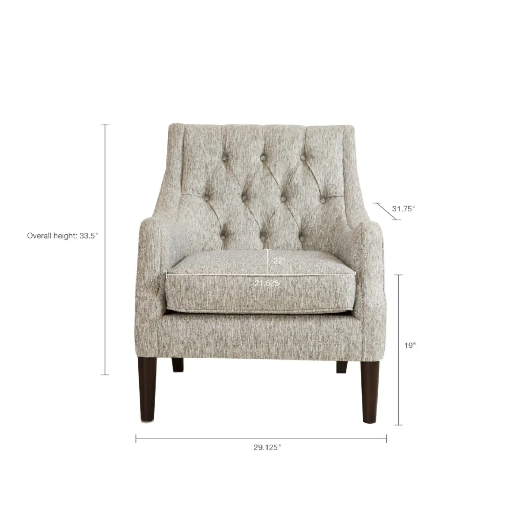 Button Tufted Accent Chair Vintage Style by Unique Piece Furniture