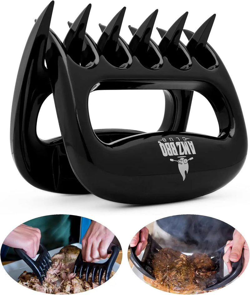 Meat Claws Bbq Grill Accessories Set - 2 Silicone Gloves, Claws For Pulled Pork, BBQ Thermometer - Perfect Smoker Accessories Grilling Tools Gift Set For (Orange Glove-Thermometer-Claw) by GreenHaven Gardens