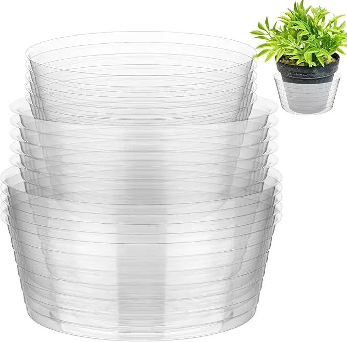 Hoolerry Plastic Plant Saucer Clear Deep Drip Tray Thickened Clear Plant Saucers Trays for Pots Deep Drip Trays for Home Garden Indoor and Outdoor Potted(15 Pcs,8, 10, 12 Inch) by GreenHaven Gardens