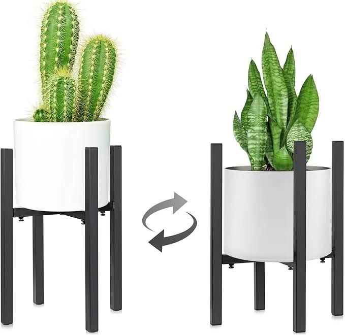 Adjustable Plant Stand, Metal Plant Holder, Modern Flower Pot Holder Rack, Display Flower Stand Holder, Expandable Plant Pot for Indoor Outdoor, Fit 8-12 in Plant Pots by GreenHaven Gardens