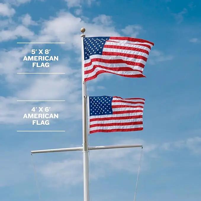 American Flag | American-Sourced Nylon Fabric, Embroidered Stars, Hand-Stitched | Proudly Made in USA (3' x 5') by GreenHaven Gardens