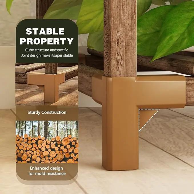 Bamworld Large Plant Stand Indoor Plant Shelf Outdoor Tall Wood Plant Holder for Living Room Multiple Plants Patio Balcony Garden 17 Pots by GreenHaven Gardens