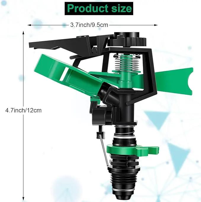 1/2 Inch Plastic Impact Sprinklers Heads Adjustable 0-360 Degree Pulsating Oscillating Watering Sprinkler Head for Garden Law Grass Yard Irrigation Supplies (4 Pieces) by GreenHaven Gardens
