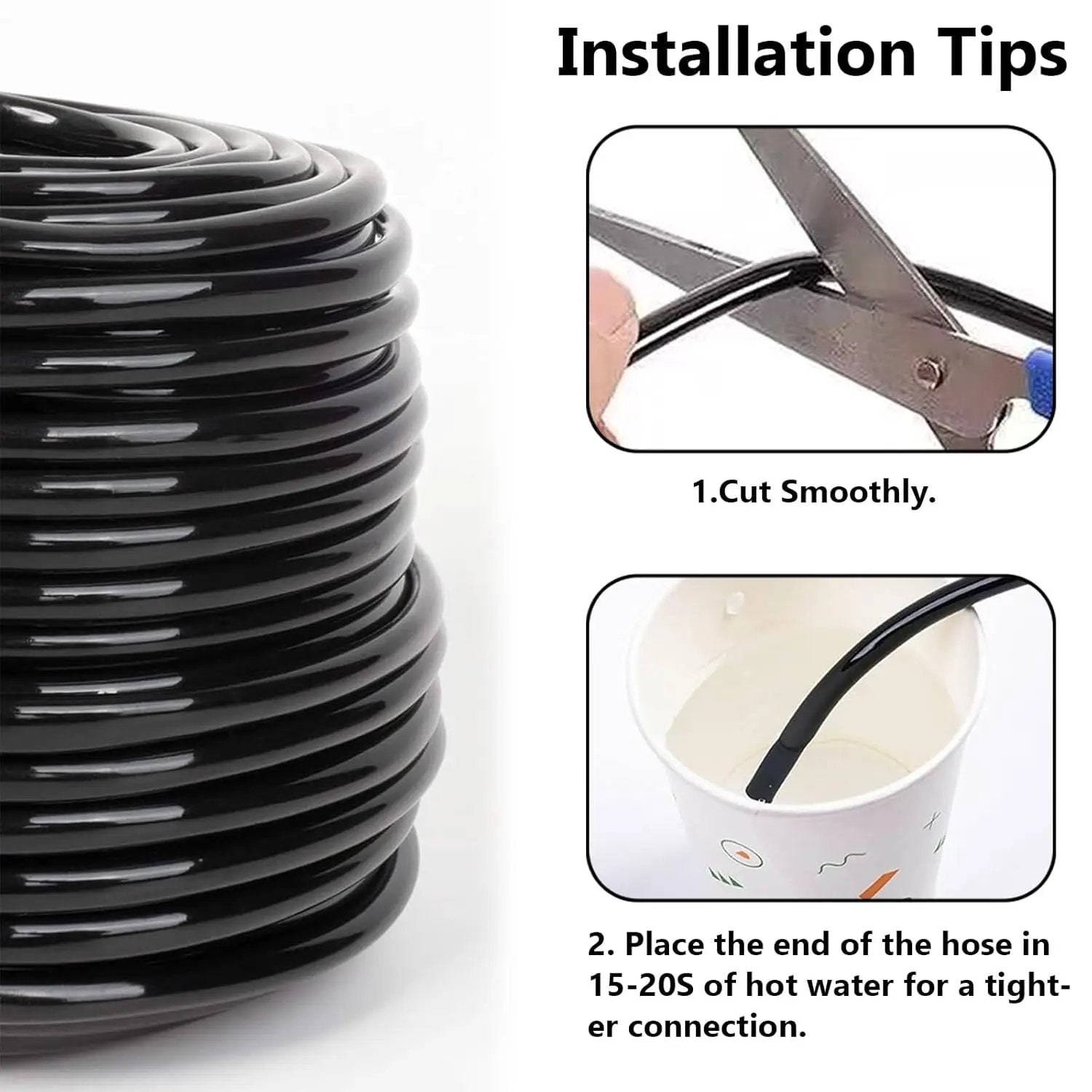 1/4 inch Drip Irrigation Tubing, 16FT Blank Distribution Tubing Drip Irrigation Hose, Garden Watering Drip Line for DIY Drip Irrigation System by GreenHaven Gardens