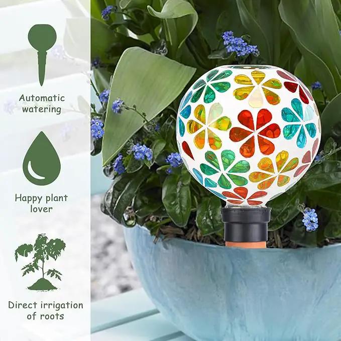 Plant Watering Globes Mosaic Self Watering Stakes 2 Pack Large Self Watering Planter Insert Automatic Watering Device Outdoor Indoor Decoration by GreenHaven Gardens