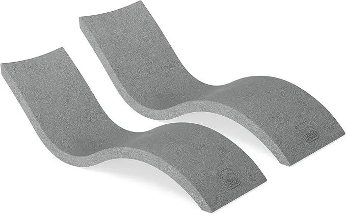 Ledge Lounger - Signature Chaise - Inside Pool & Sun Shelf Lounge Chair - Designed for Shallow Shelves Up to 9” - Compatible with All Pool Types - Poolside & Sun Deck Tanning - Set of 2 - Granite Grey by GreenHaven Gardens