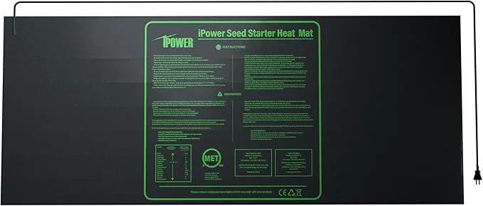 iPower 48" x 20" Durable Waterproof Seedling Heat Mat with MET Certified, Warm Hydroponic Heating Pad for Germination, Indoor Gardening, Brewing and Seed Starting by GreenHaven Gardens