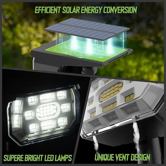 Solar Spot Lights Outdoor Landscape Lights, 50 LEDs Solar Spotlight Outdoor Auto On/Off with 3 Modes, IP67 Solar Outdoor Lights Waterproof Garden Light, 2-in-1 Solar Spotlight for Yard by GreenHaven Gardens