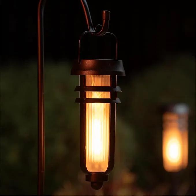 Metal Solar Torch - Adjustable Height (24" - 50"), Outdoor Lights with Flickering Flame, Waterproof Solar Powered Lights, Flame Torches for Patio, Pathway, Yard Decor, Matte Black (1-Pack) by GreenHaven Gardens