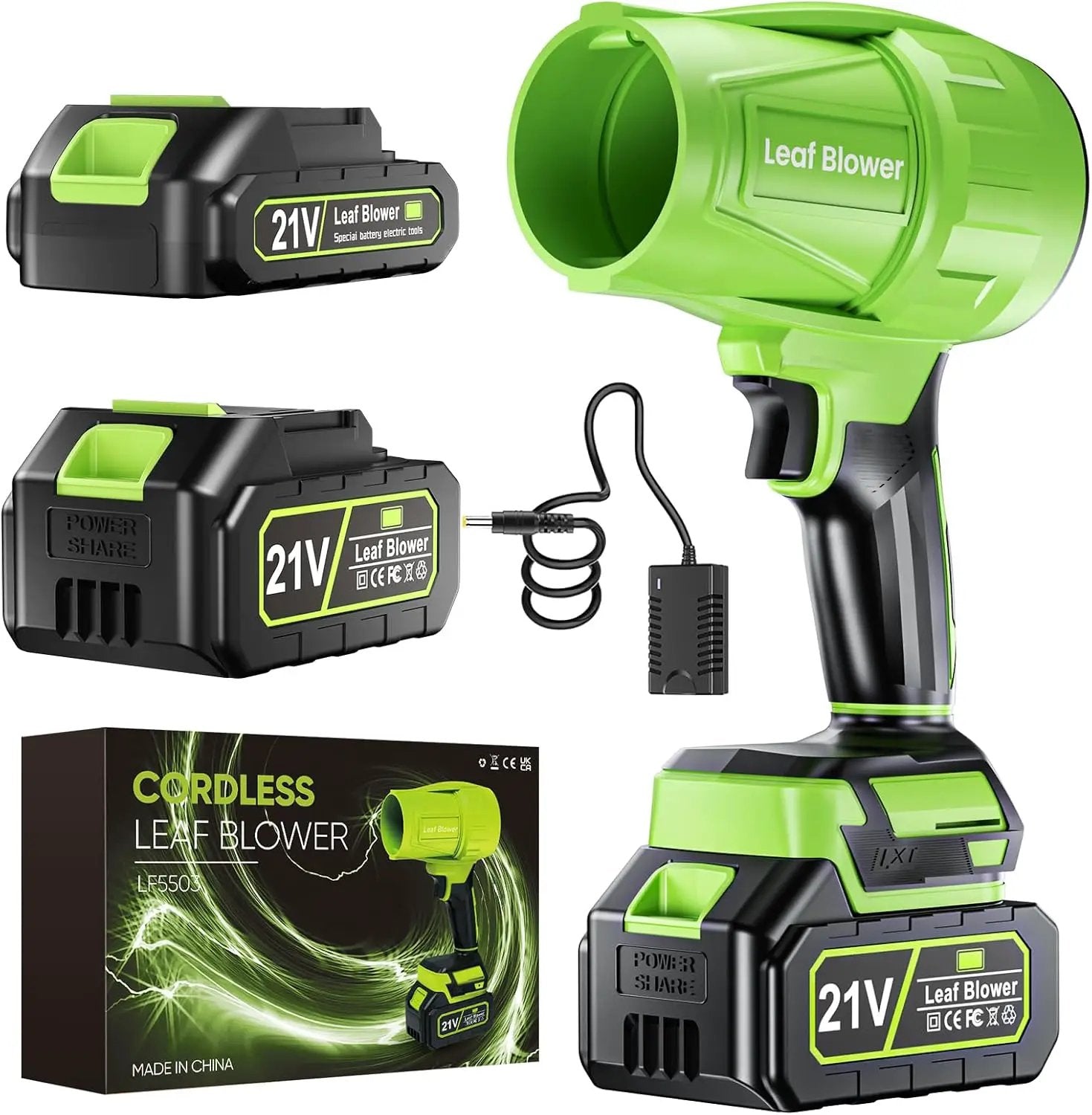 Leaf Blower Cordless with Battery and Charger, 550,000 RPM, Lightweight Handheld Design, Turbo Jet Blower for Lawn, Yard, Garage, Patio, and Sidewalk Cleaning. by GreenHaven Gardens