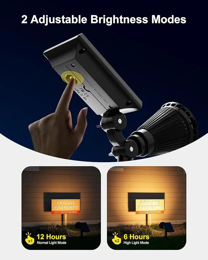 4 Pack Solar Spotlights Outdoor Waterproof for Tree, Statue, Flower, Mailbox, Bush, Wall, Bright LED Outside Landscape Flood Lights for Focus Uplighting Yard, Garden, Driveway, Walkway, House, Fence by GreenHaven Gardens