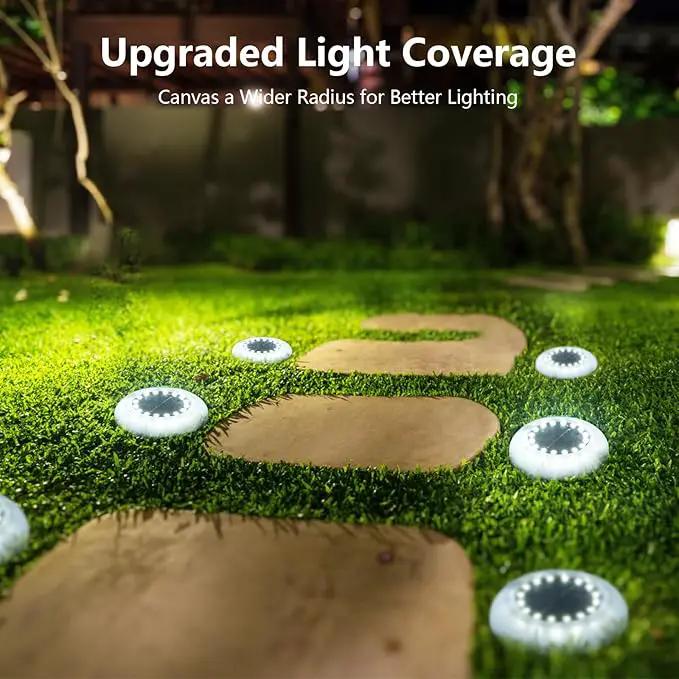 Flumy Solar Ground Lights, 16 Pack 16 LED Solar Lights Outdoor Waterproof, Solar Garden Lights for Outside Patio Pathway Yard Lawn Driveway Pathway Walkway, Outdoor Christmas Decorations(Cool White) by GreenHaven Gardens