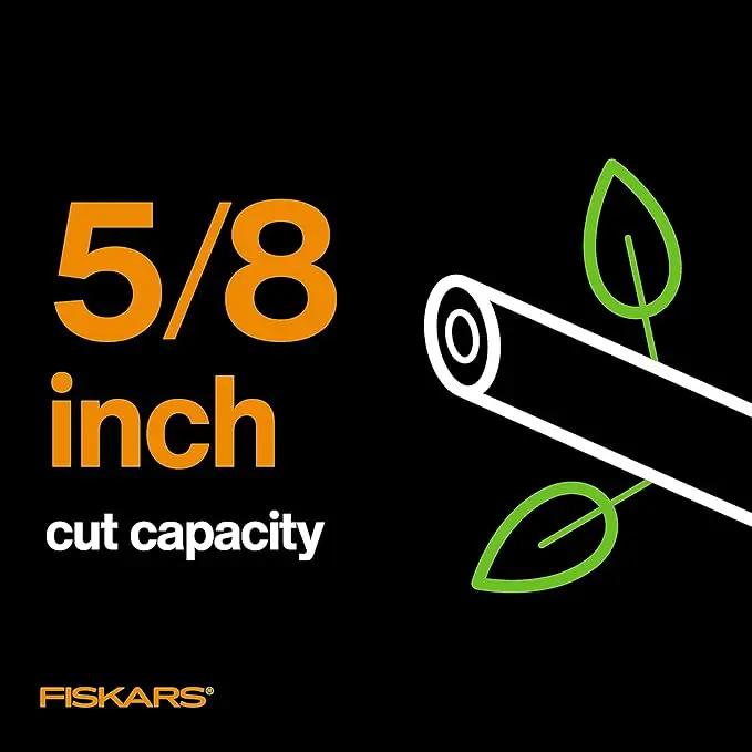 Fiskars Bypass Pruning Shears, 5/8-Inch Cut Capacity SoftGrip Hand Pruner for Small Hands, Blade Stays Sharp Through Heavy Use with Rust Resistant, Low-Friction Coating by GreenHaven Gardens