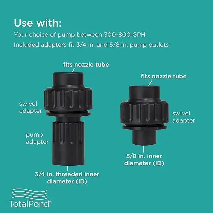 TotalPond Large Nozzle Kit Black Height : 7 Width : 4.02 Depth : 2.99 by GreenHaven Gardens