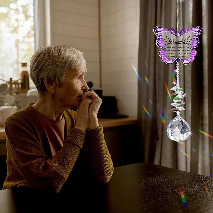 Sympathy Gifts for Loss of Daughter, Daughter Memorial Crystal Suncatcher Butterfly Rainbow Maker, Memorial Gifts for Loss of Daughter, in Memory of Daughter, Bereavement Gifts for Loss of Daughter by GreenHaven Gardens