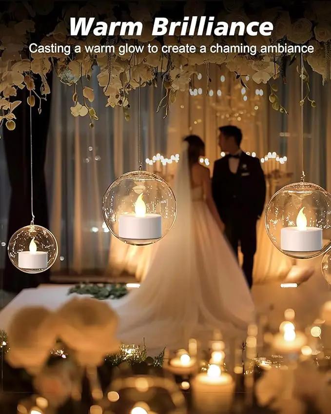 LED Tea Lights Candles- 100Pack Flameless Candles Realistic and Bright Flickering Long Lasting 200Hours for Holiday Celebration,Party, Home Decoration WarmWhite,Battery Operated by GreenHaven Gardens