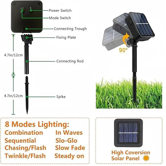 EEW 4-Pack Solar String Lights Outdoor, 400 LED 132FT Solar Christmas Lights with 8 Lighting Modes, Waterproof Green Wire Solar Tree Lights for OutsideXmas Wedding Party Garden Decoration (Warm White) by GreenHaven Gardens